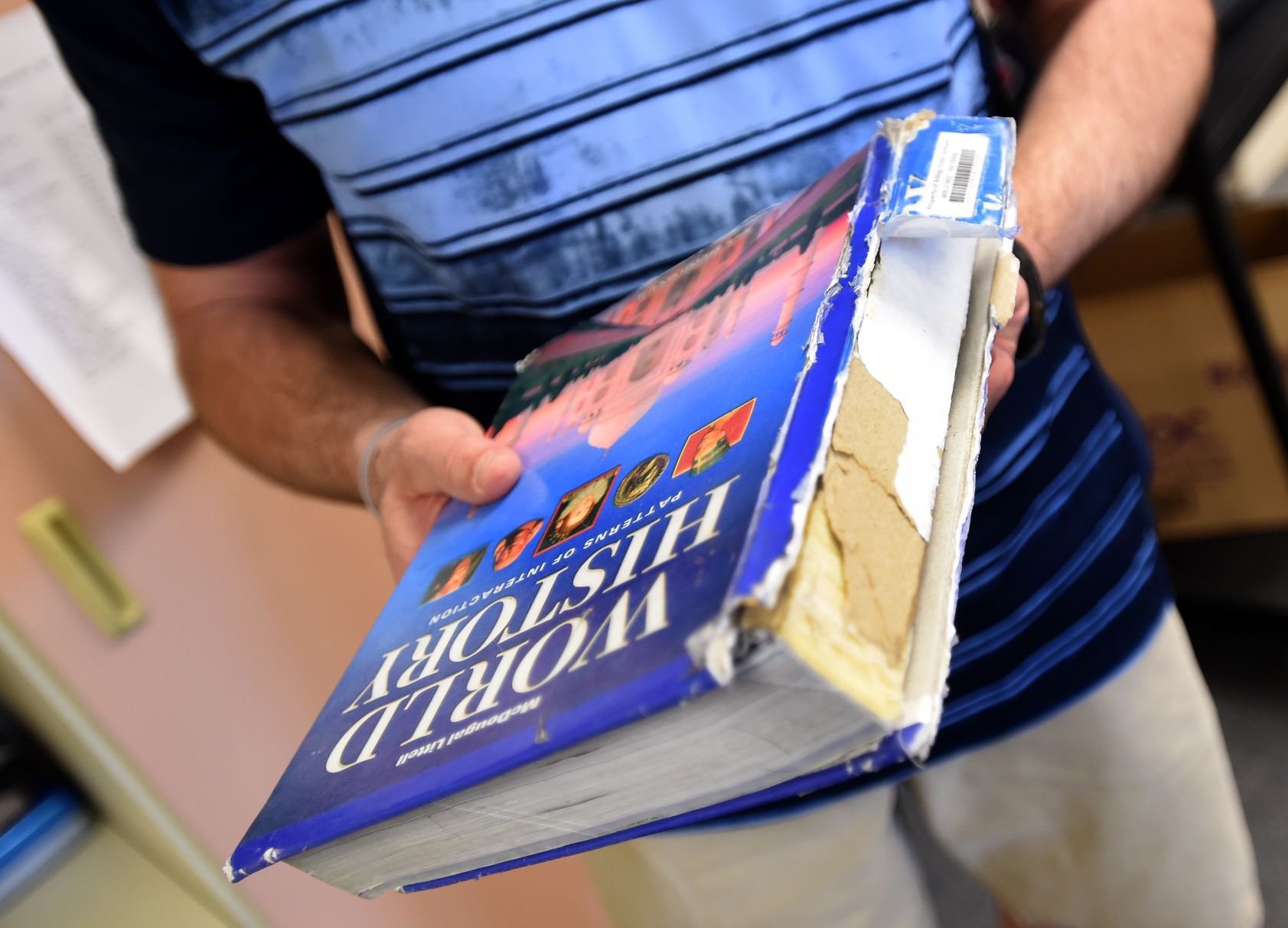 Battered textbooks at Skyview